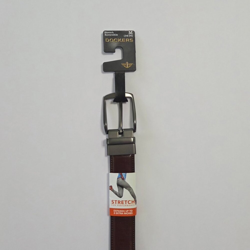 Dockers Reversible Stretch Belt Brown/Black, Size M (34–36)